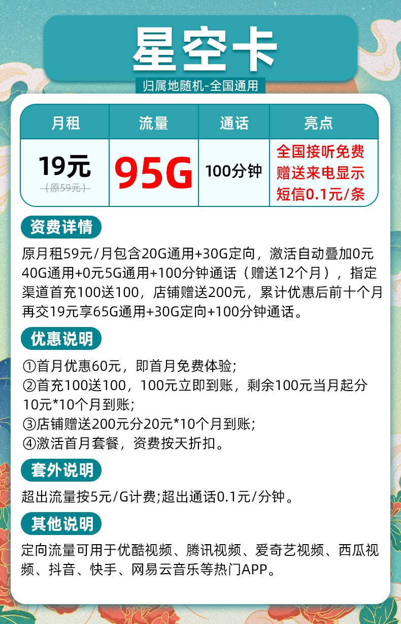 電信純流量上網(wǎng)卡不限速5g手機卡電話卡全國通用校園星卡大王卡