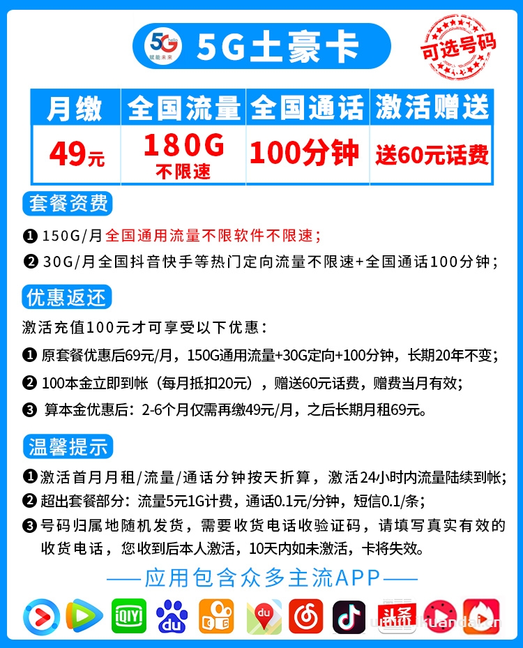 中國電信流量卡套餐大全