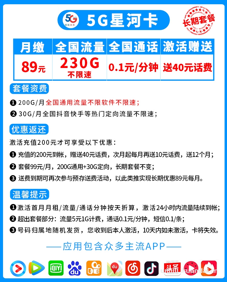 中國電信流量卡套餐大全