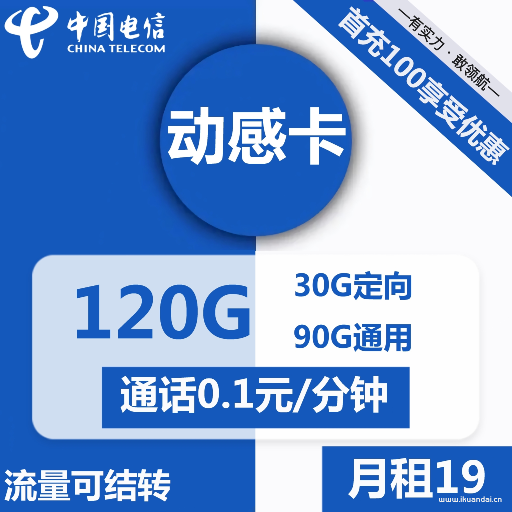 1496 | 電信動(dòng)感卡19元包90G通用+30G定向+通話0.1元/分鐘