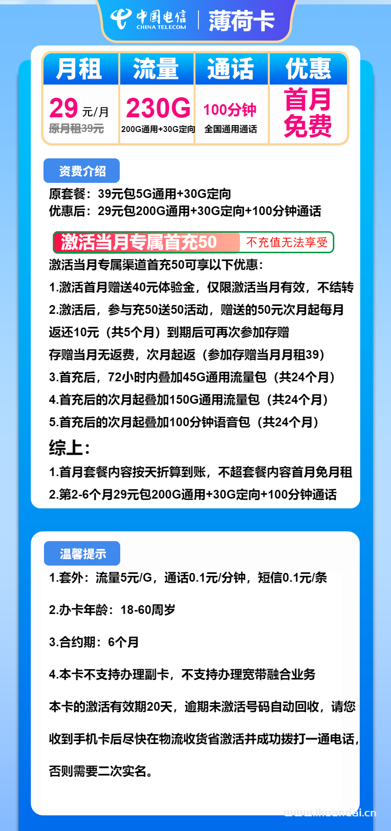 2025年3月電信大王卡流量套餐推薦辦理指南（薄荷卡29元包200G通用+30G定向+100分鐘）