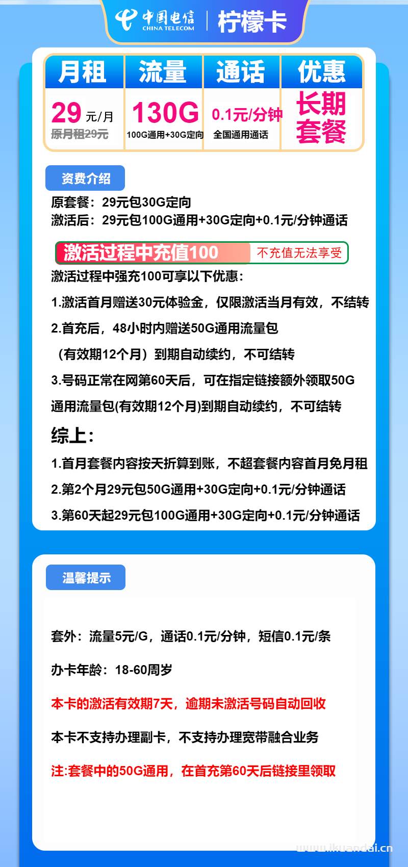 2025年3月電信流量卡長期套餐推薦辦理指南（檸檬卡29元包100G通用+30G定向+通話0.1元/分鐘）