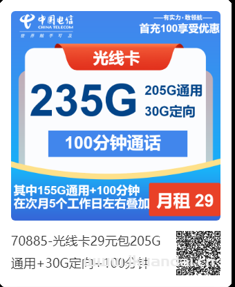 ?2025年電信手機(jī)流量卡推薦：光線卡29元205G通用+30G定向+100分鐘辦理攻略指南?